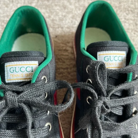Gucci 1977 Canvas Tennis Sneakers in Black Sz 37 or Women’s Size 7 - Picture 6 of 6